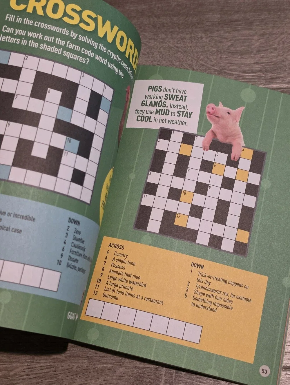 National Geographic Puzzle Book Of Animals Kids Learning Fun New